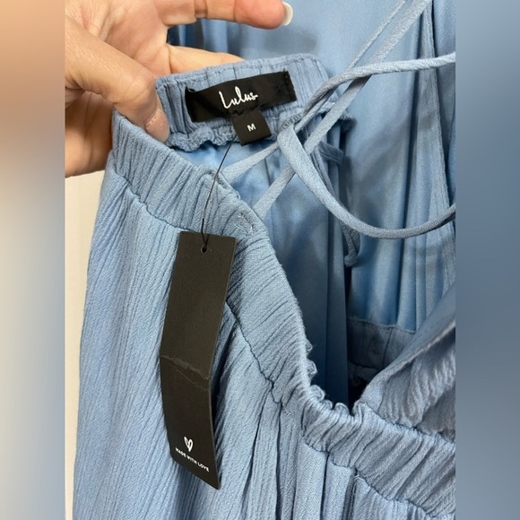 LULU’S Lost in Paradise Slate Blue Maxi Dress Size Medium NWT - Picture 10 of 13